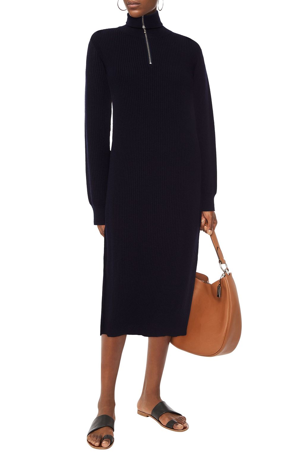 JIL SANDER+ Ribbed wool midi dress