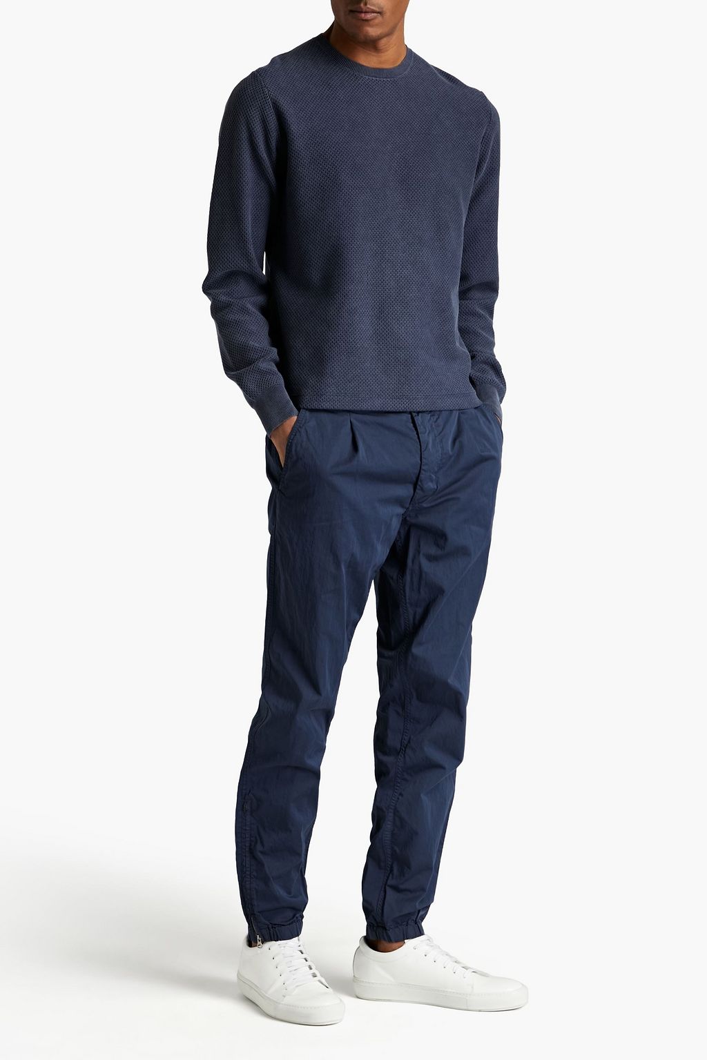 ASPESI Tapered pleated cotton-blend twill pants