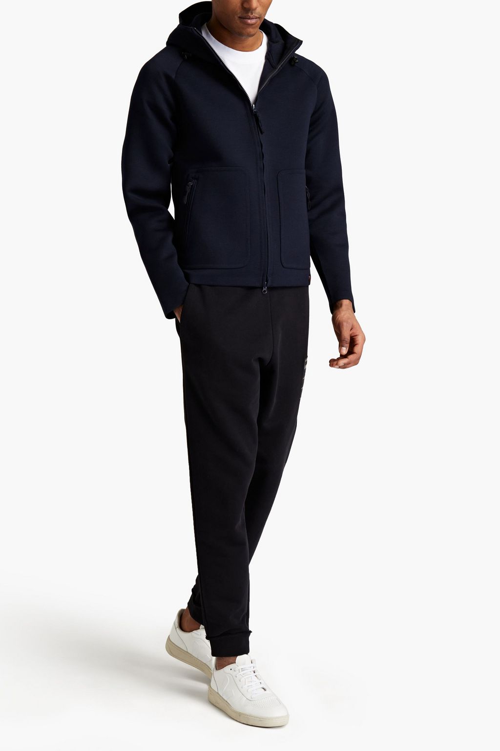 ASPESI Mélange jersey hooded sweatshirt