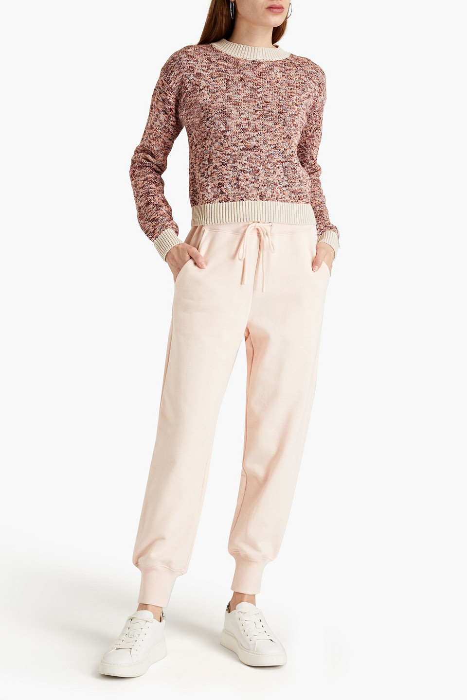 The Upside Marled Cotton Jumper In Pastel Orange