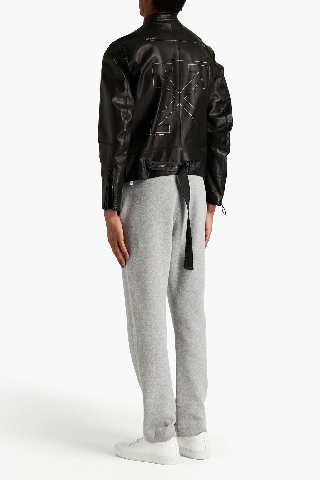 OFF-WHITE™ Printed leather biker jacket
