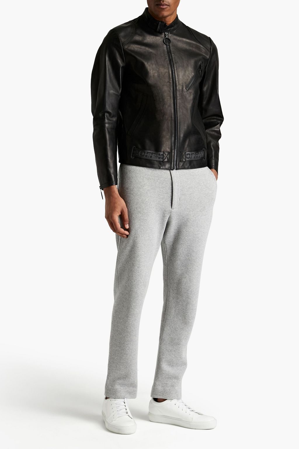 OFF-WHITE™ Printed leather biker jacket