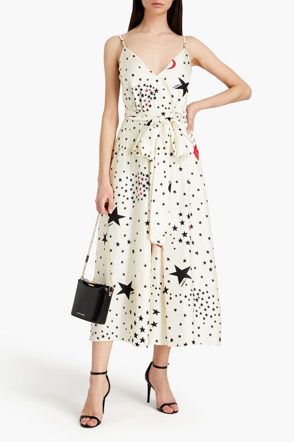 VALENTINO GARAVANI Cropped printed silk-twill wide-leg jumpsuit