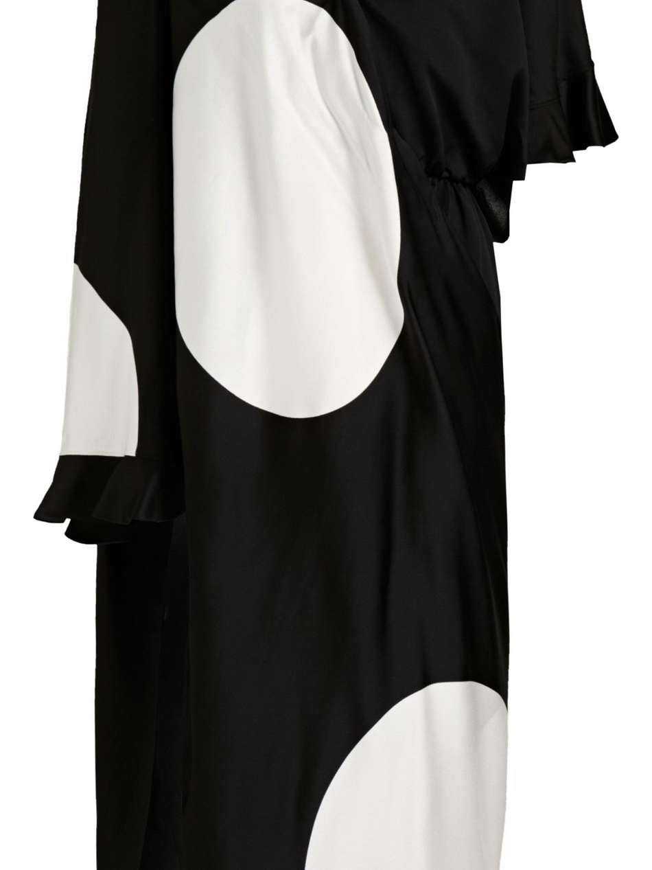draped polka-dot satin-crepe midi dress