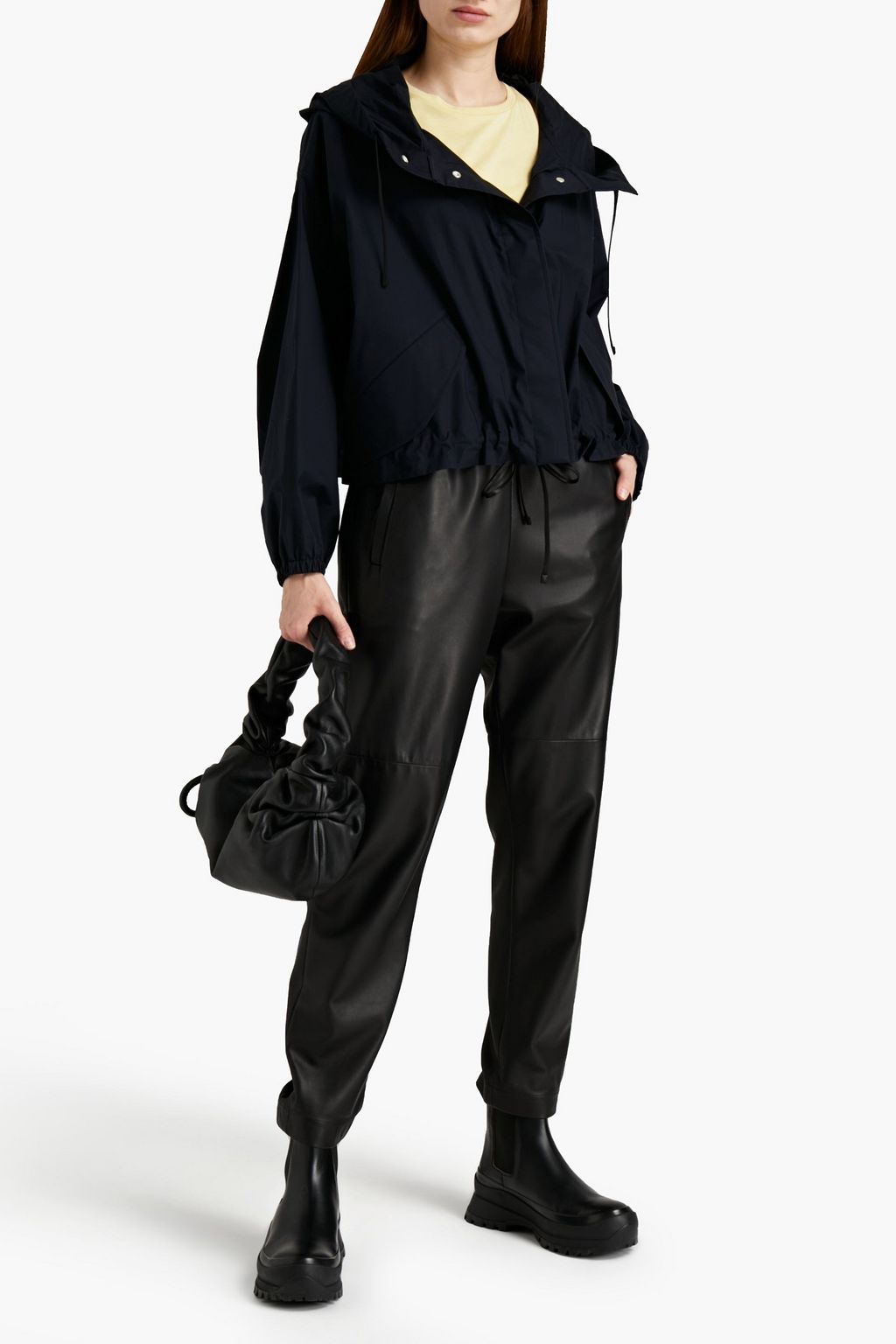 JIL SANDER Oversized cotton-poplin hooded jacket