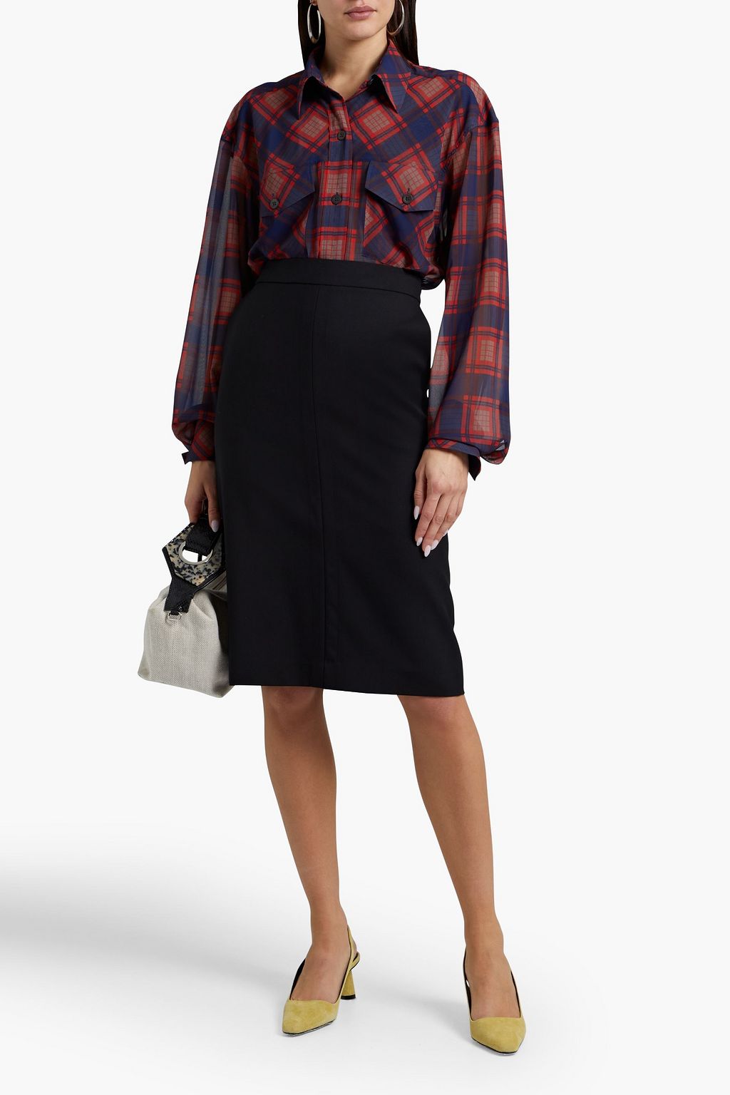 PAUL SMITH Wool-gabardine skirt