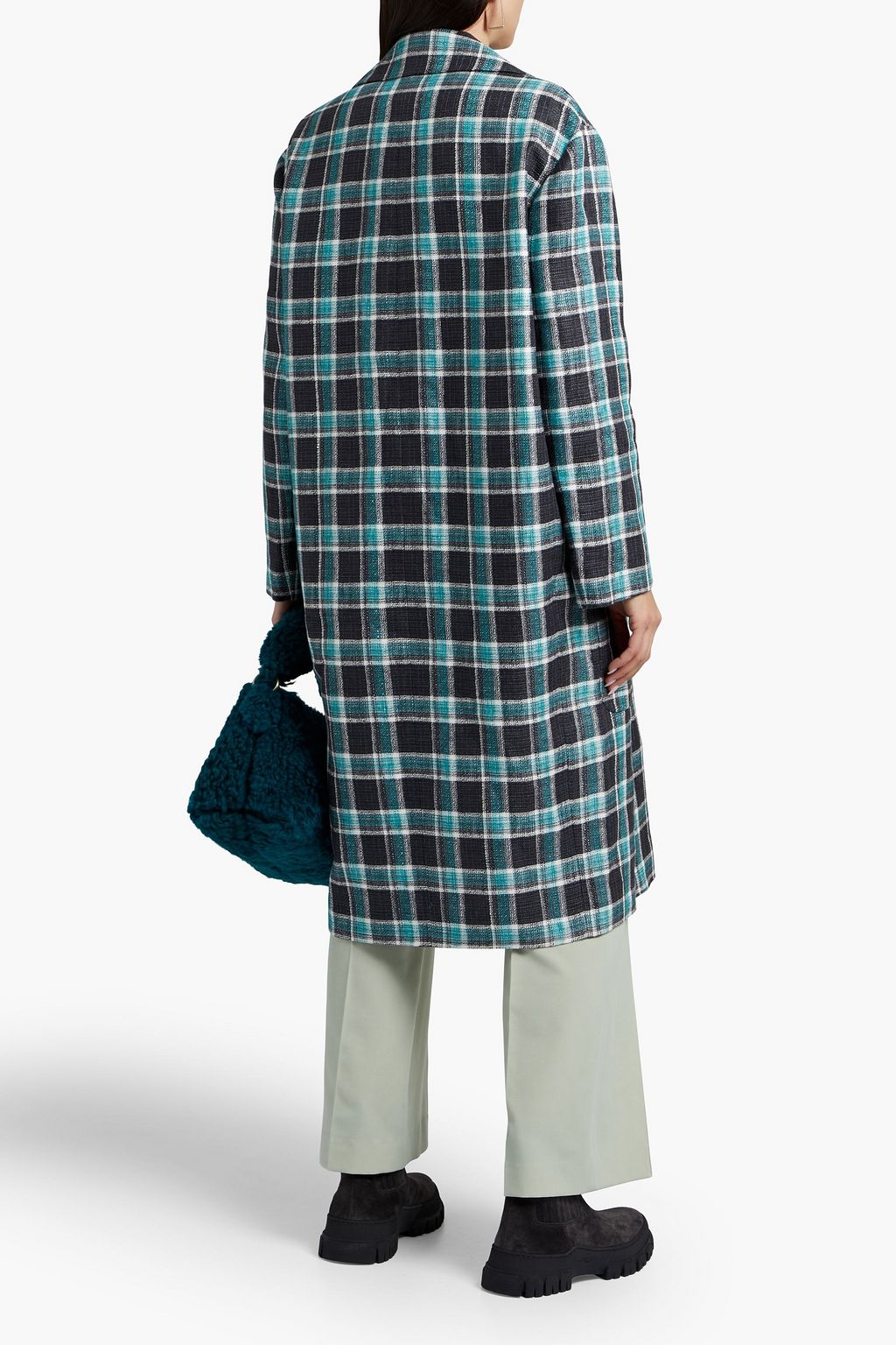 PAUL SMITH Checked linen and cotton-blend coat