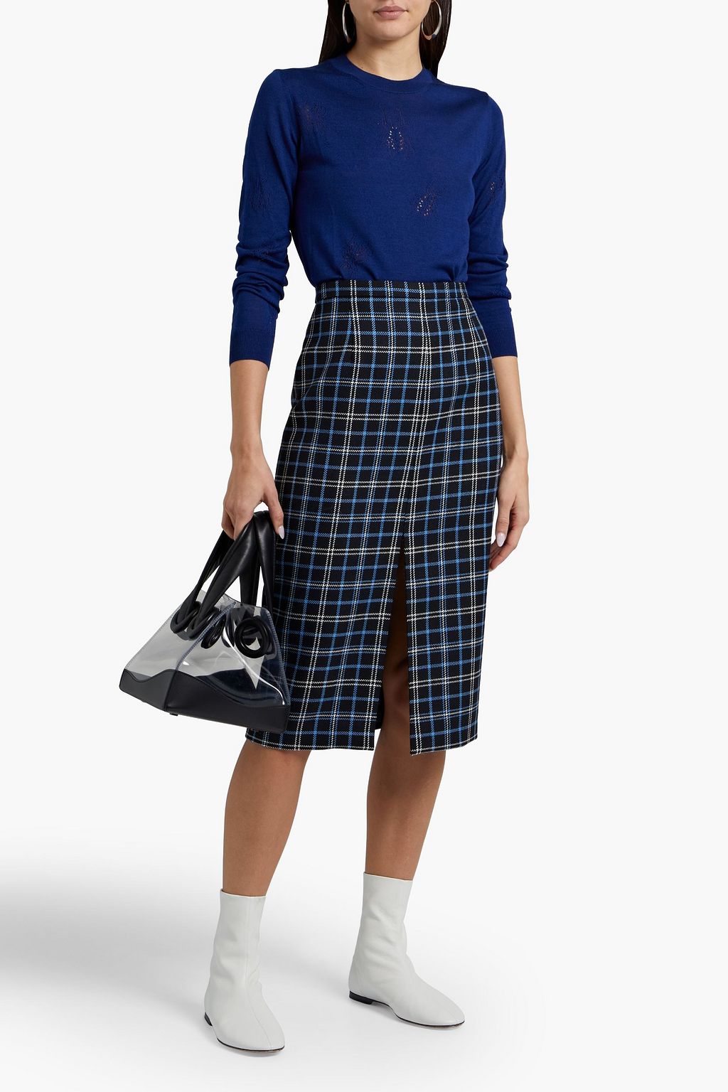 PAUL SMITH Pointelle-knit wool and silk-blend sweater