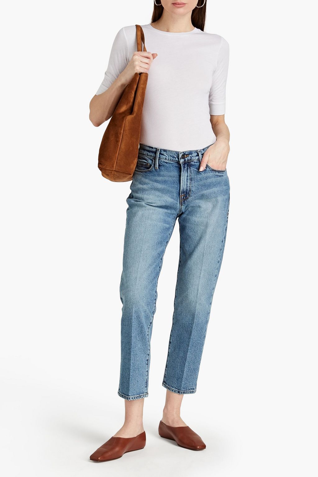 FRAME Le Mid Rise 70s organic Pima cotton-jersey T-shirt