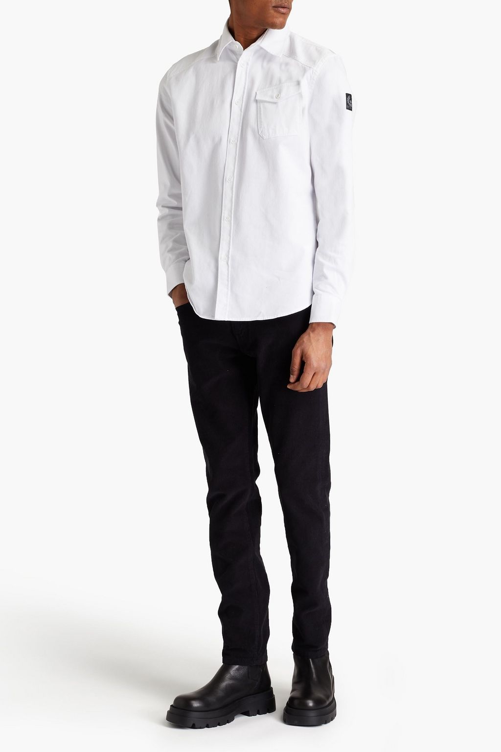 BELSTAFF Stedway logo-appliquéd cotton-twill shirt