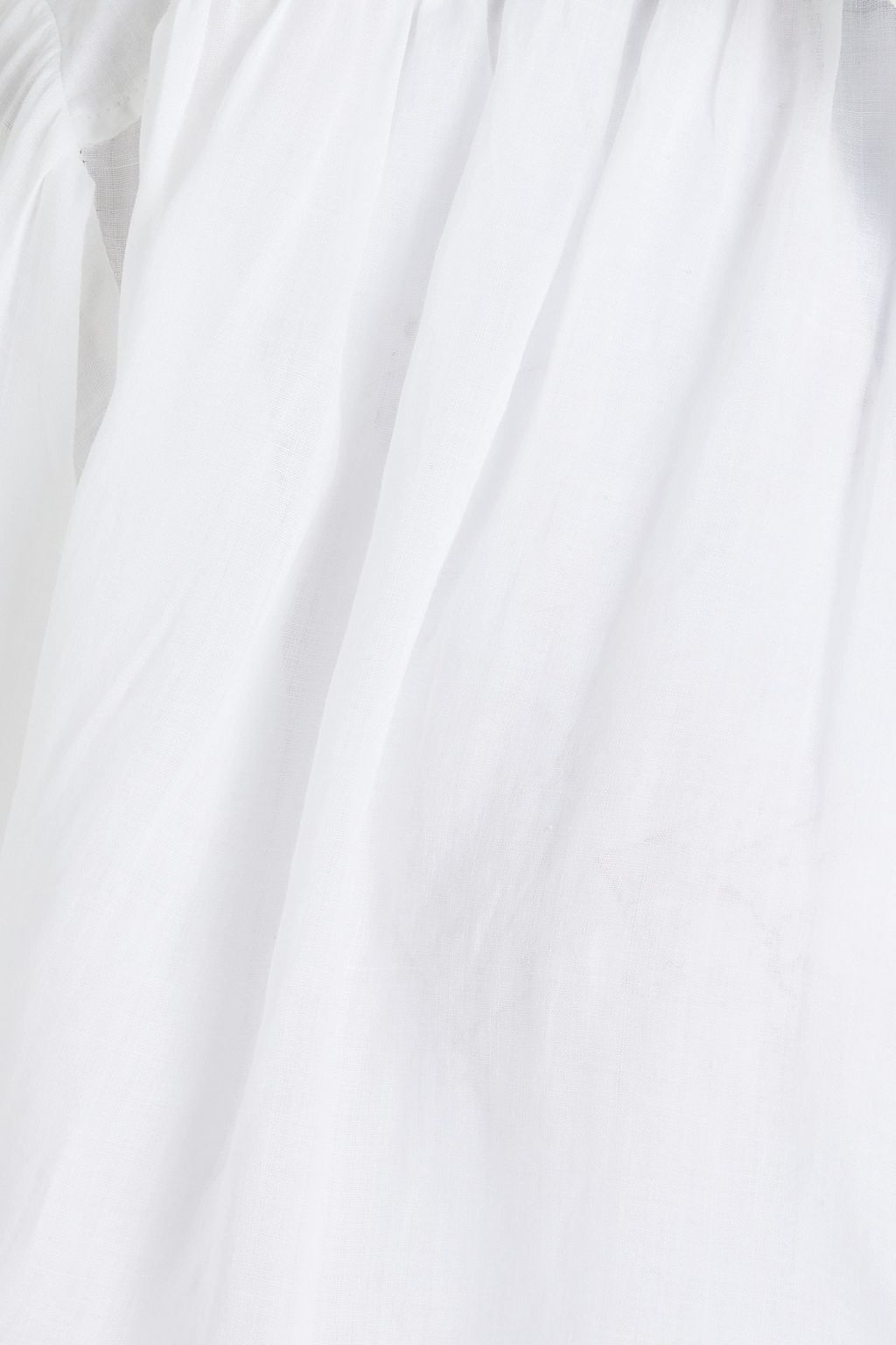 FRAME Emma gathered ramie-voile blouse