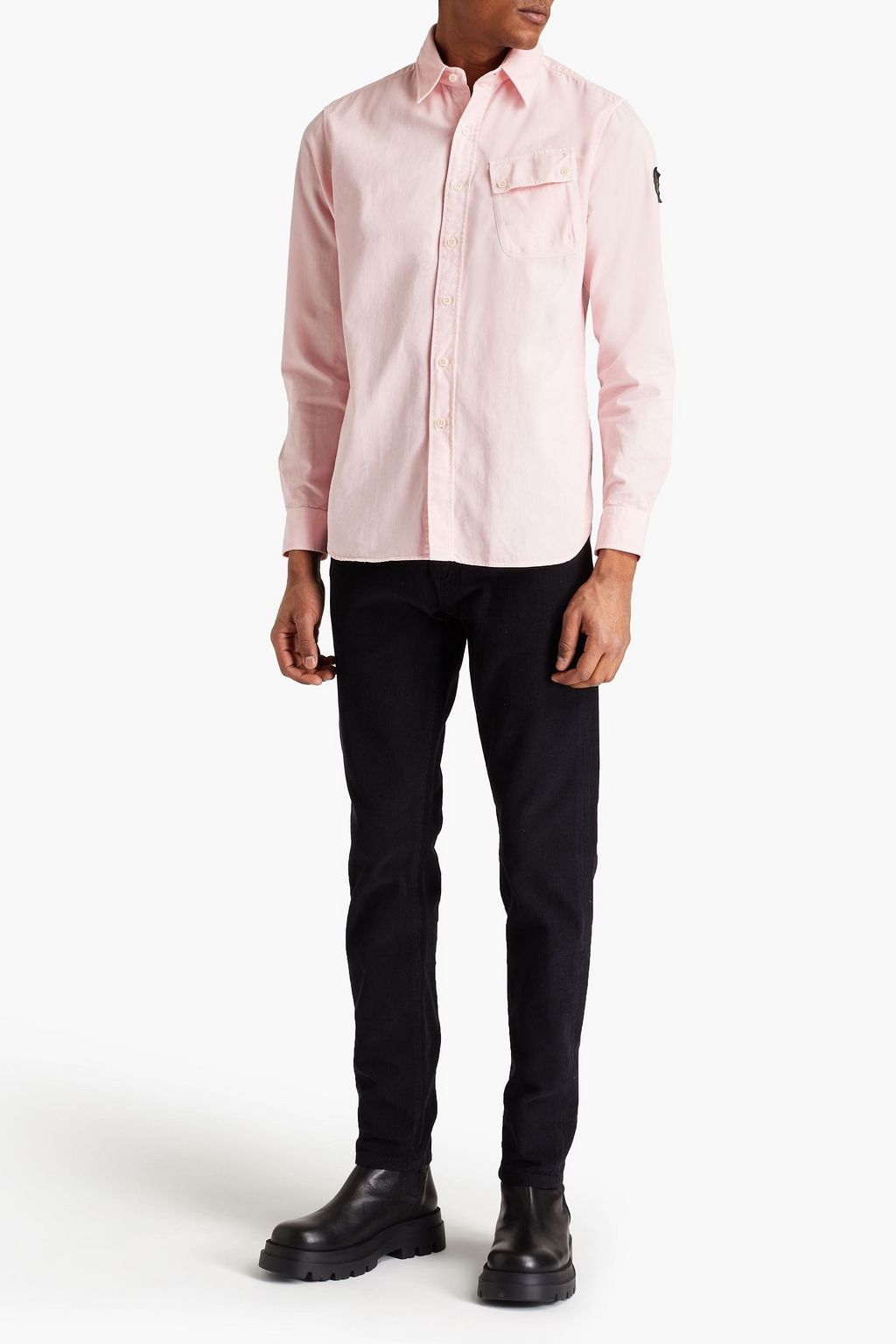 BELSTAFF Pitch logo-appliquéd cotton-twill shirt