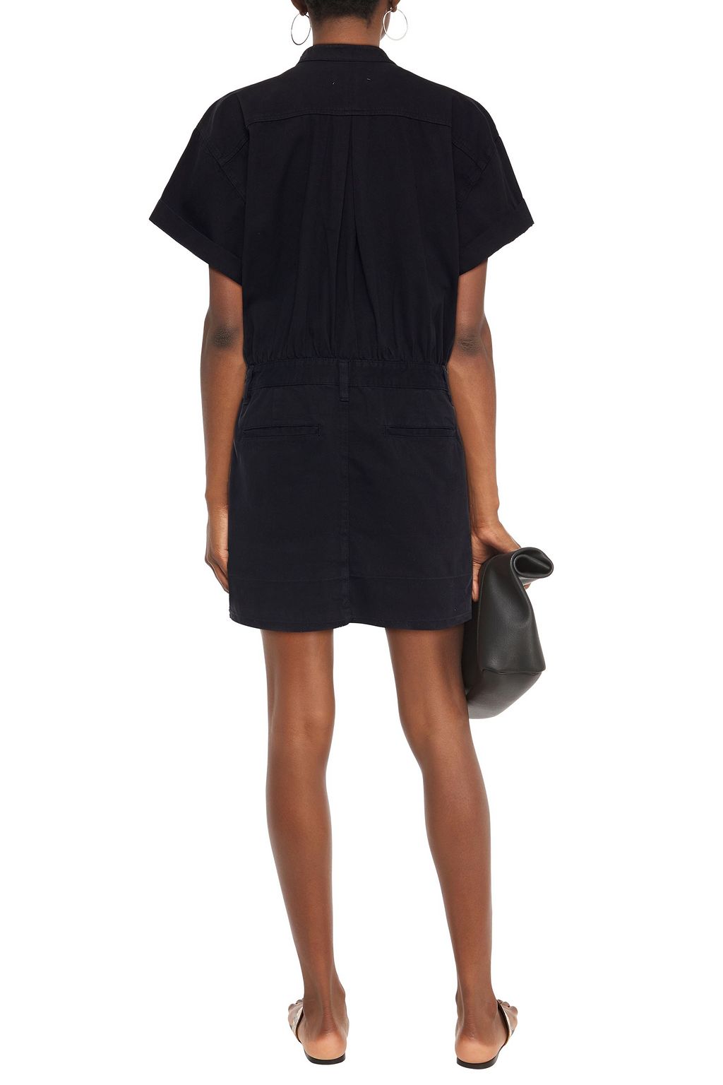FRAME Le Tomboy gathered cotton mini dress
