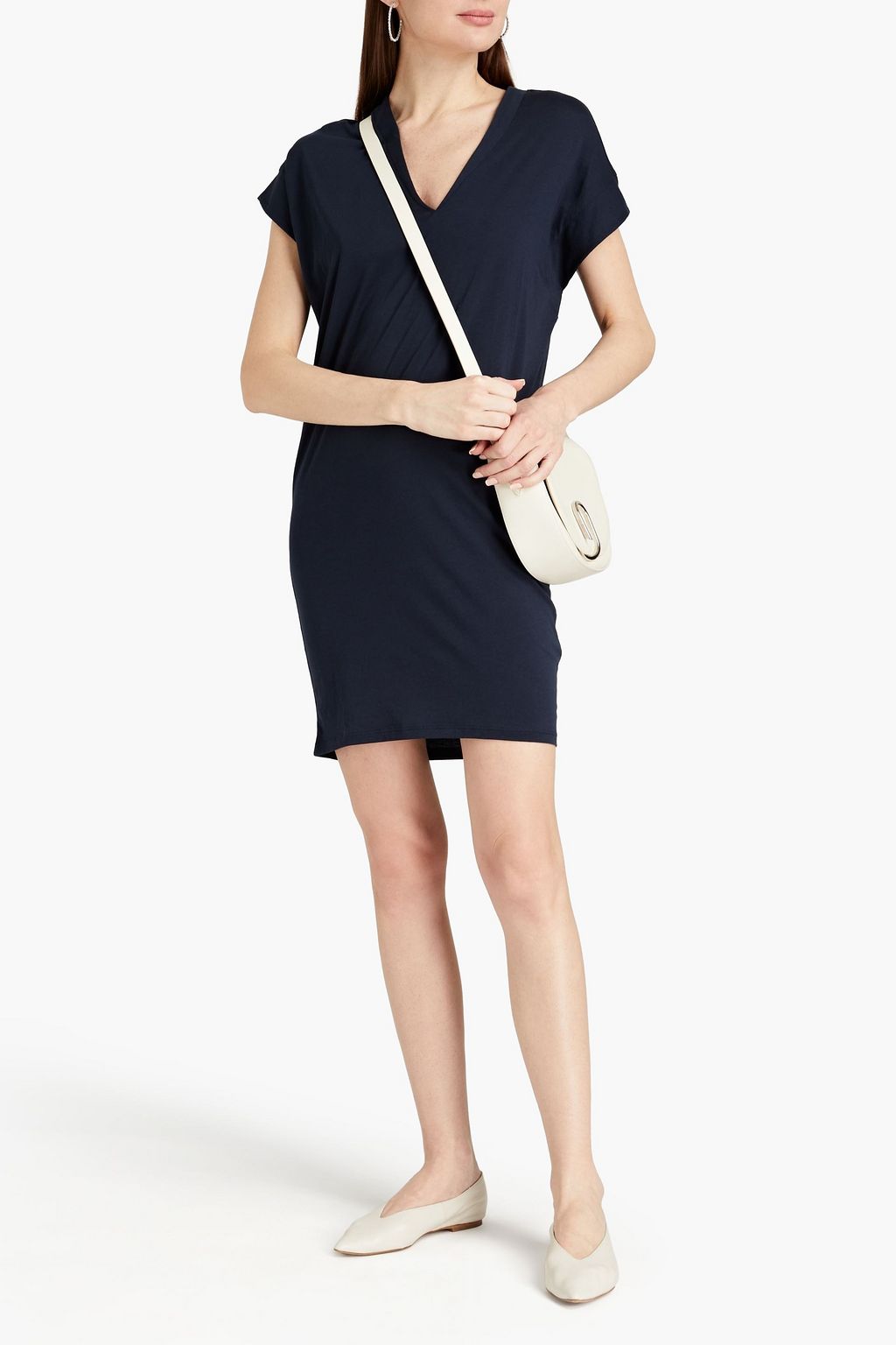 FRAME Le V organic Pima cotton-jersey mini dress