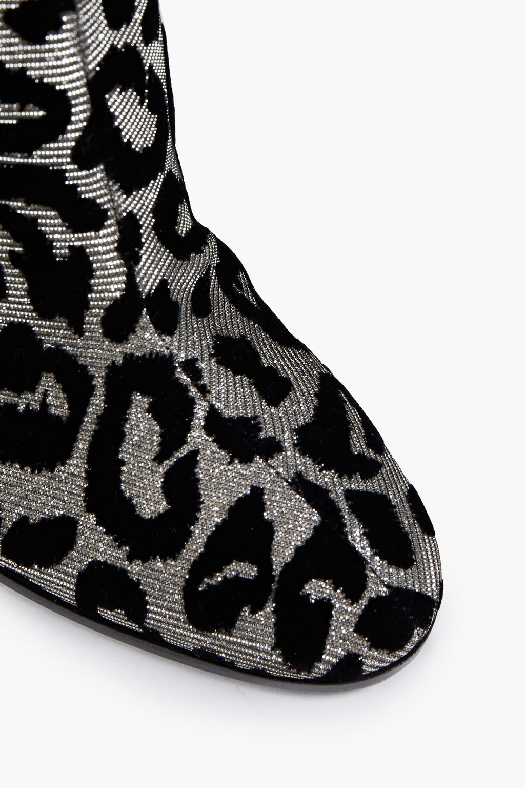 DOLCE&GABBANA Flocked leopard-print lamé knee boots