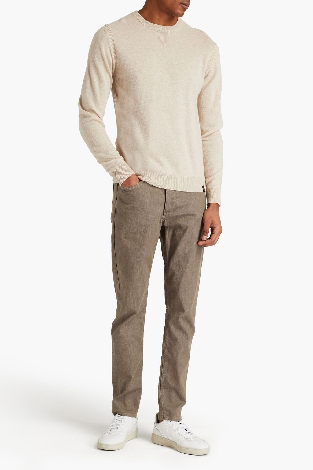BELSTAFF Engineered slim-fit wool and cashmere-blend sweater