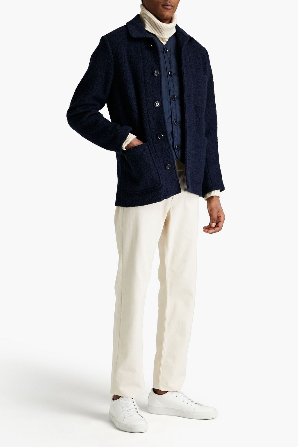 ASPESI Wool and cotton-blend bouclé jacket