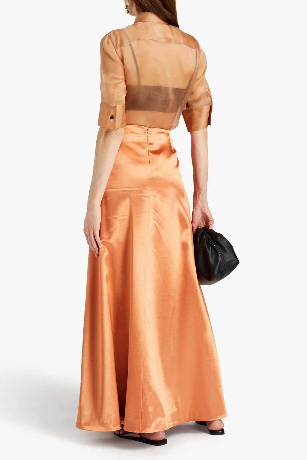 JIL SANDER Satin-twill maxi skirt
