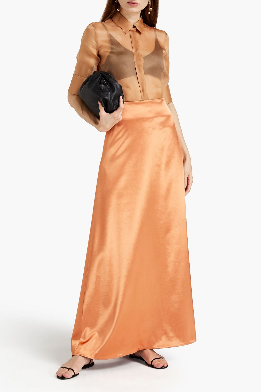 JIL SANDER Satin-twill maxi skirt