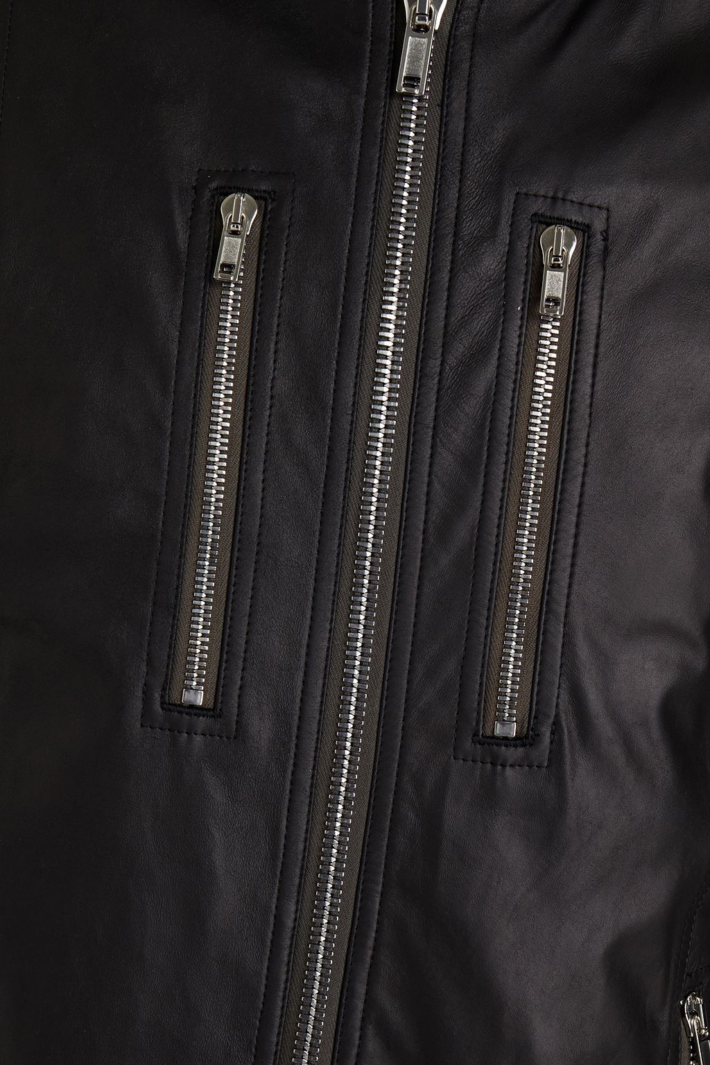 RICK OWENS Slim-fit leather biker jacket