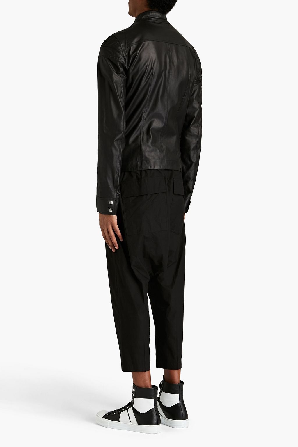 RICK OWENS Slim-fit leather biker jacket