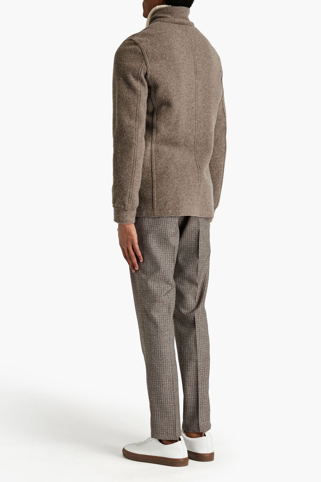 ASPESI Mélange brushed wool and cashmere-blend felt jacket