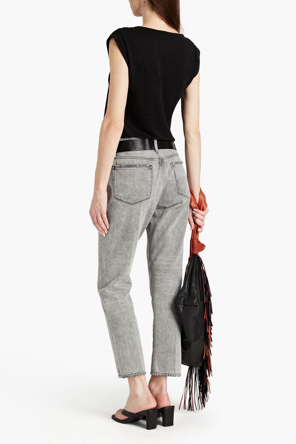 FRAME Slouchy linen-jersey top