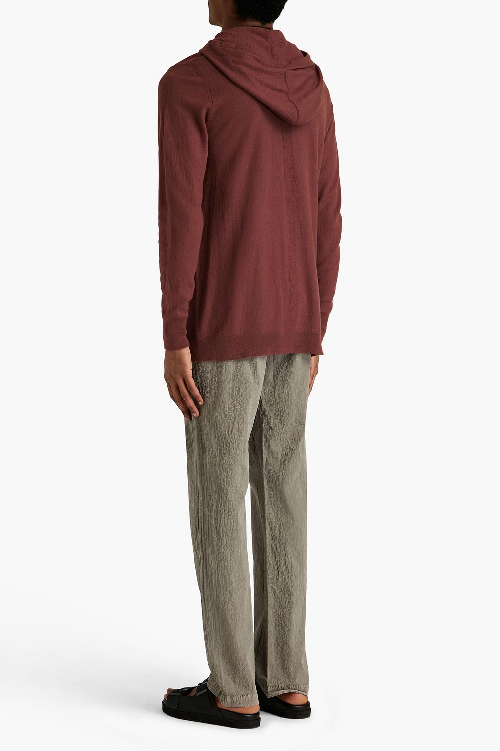 RICK OWENS Brushed cashmere zip-up hoodie