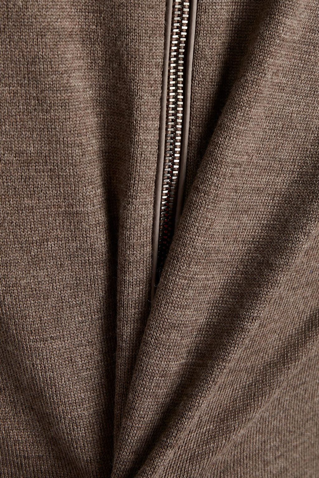 BELSTAFF Kelby slim-fit shell-trimmed logo-appliquéd wool cardigan