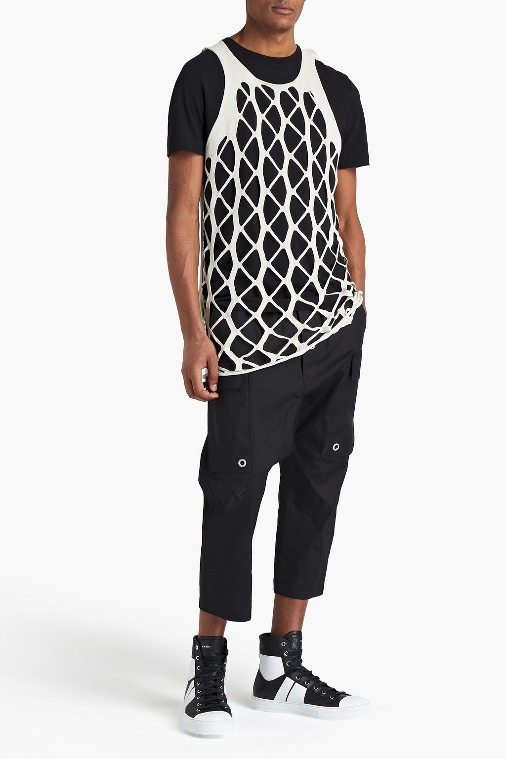 RICK OWENS Cropped stretch-cotton cargo pants