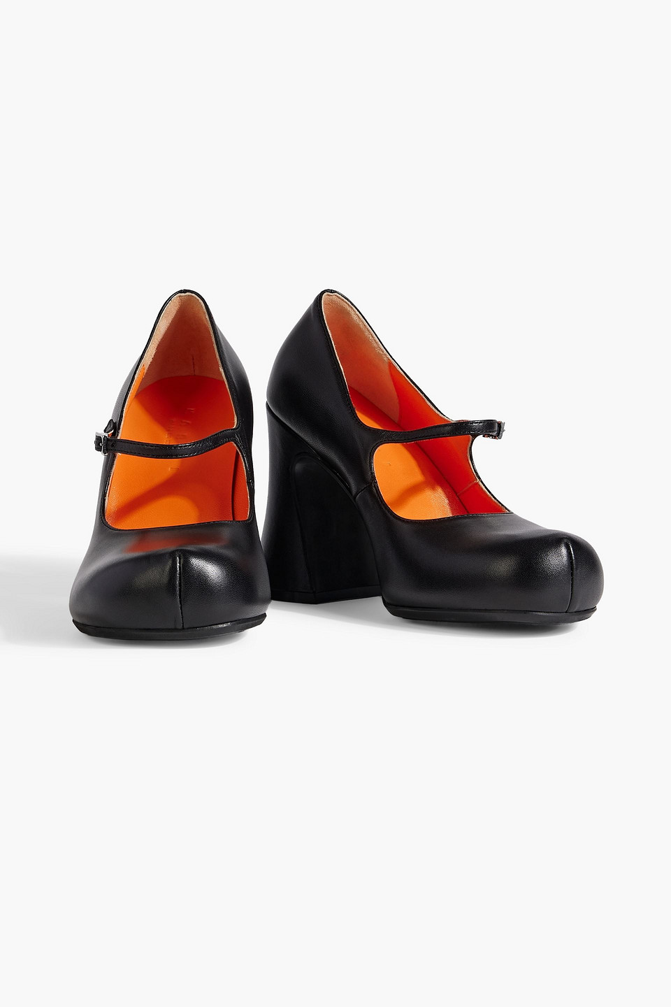 Marni Leather Mary Jane Pumps In Black
