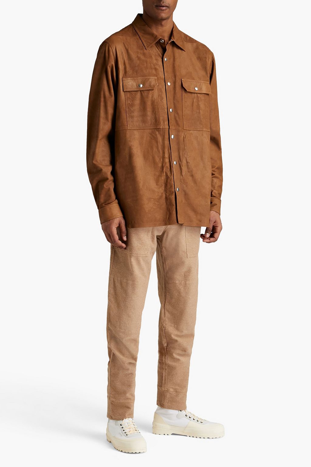 RICK OWENS Distressed suede overshirt