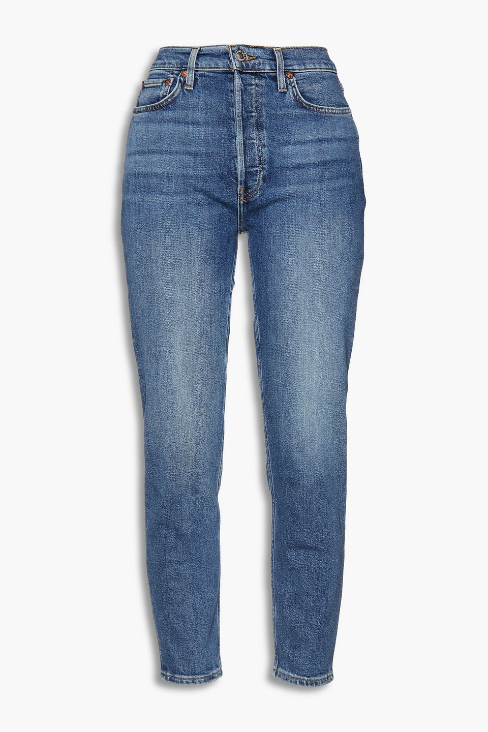 RE/DONE - 90s cropped high-rise slim-leg jeans - Blue - 31