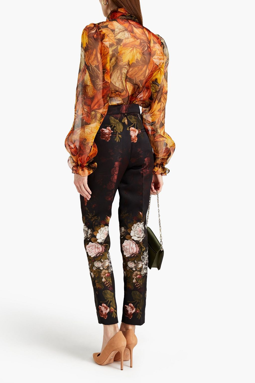 DOLCE&GABBANA Floral-jacquard tapered pants