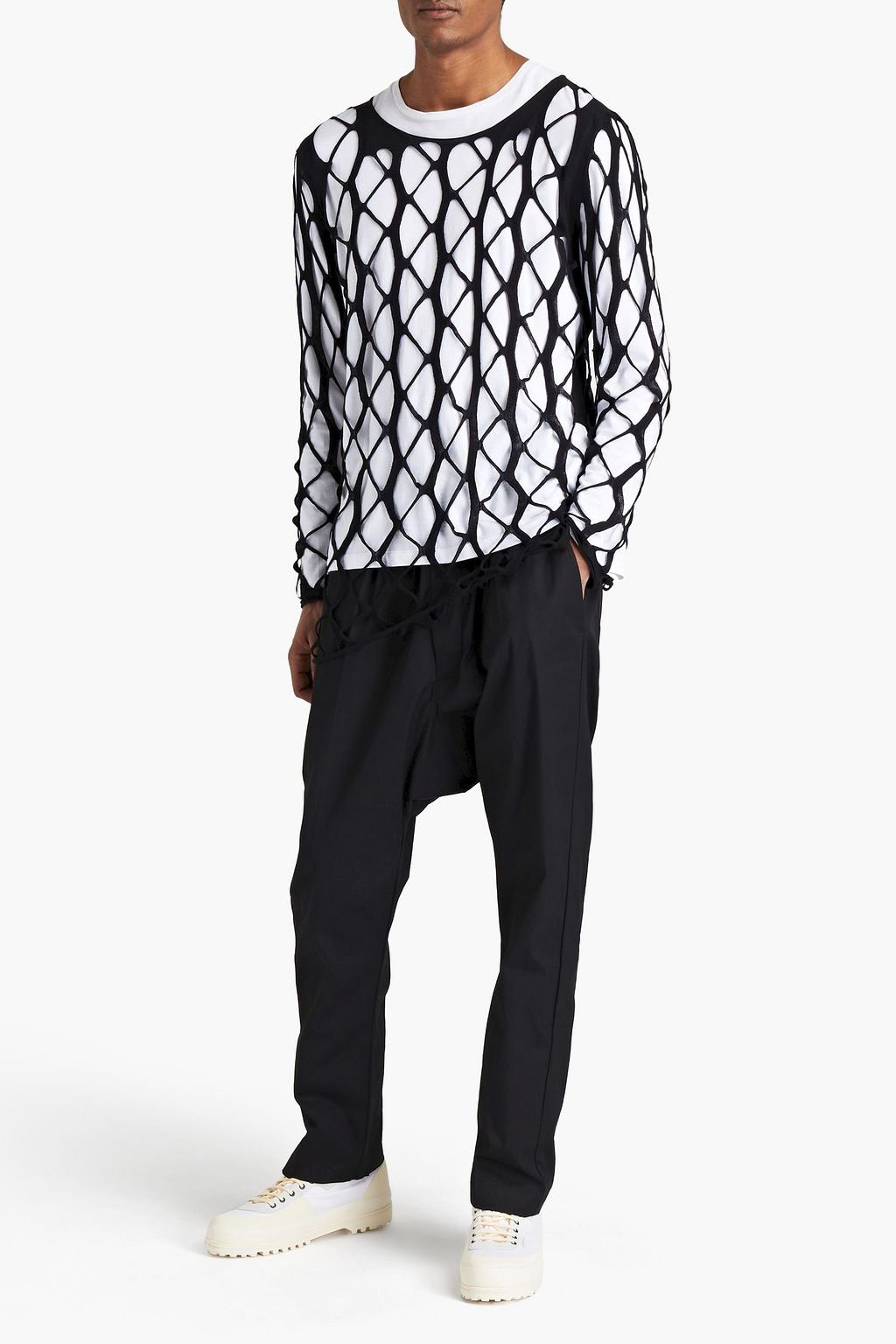 RICK OWENS Tapered stretch-cotton drawstring pants