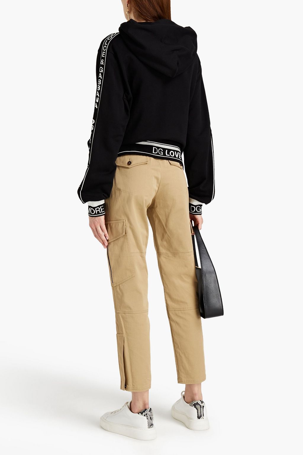DOLCE&GABBANA Cropped cotton-blend gabardine tapered pants