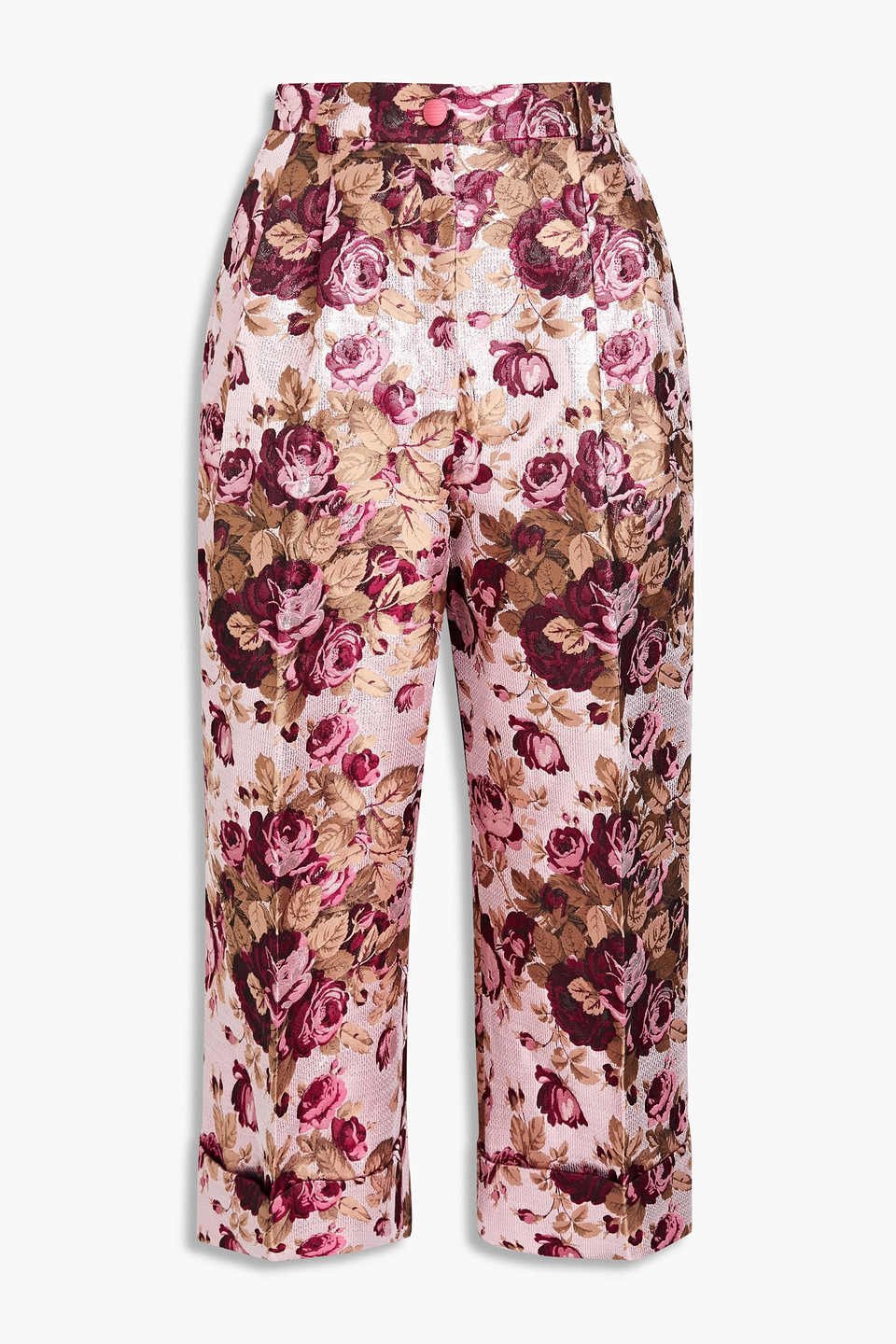 Dolce&Gabbana Cropped metallic brocade straight-leg pants