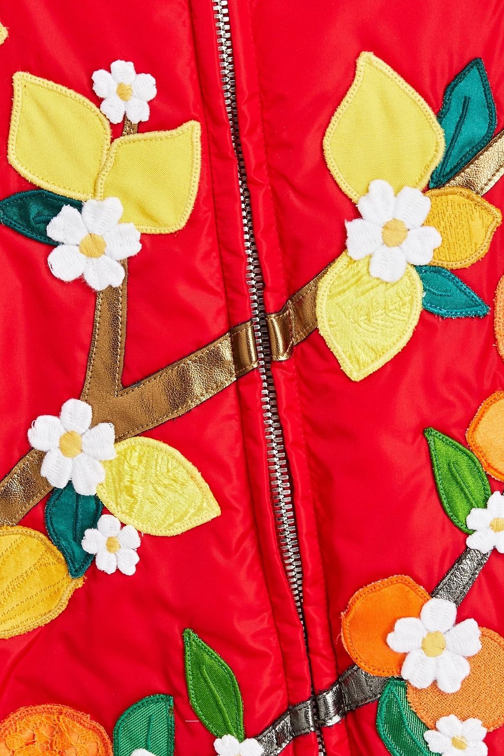 DOLCE&GABBANA Metallic-trimmed appliquéd shell bomber jacket