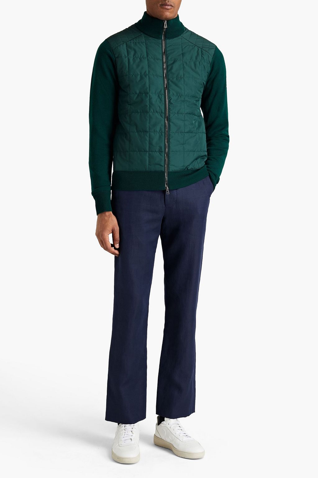 BELSTAFF New Kelby slim-fit quilted shell-paneled wool cardigan