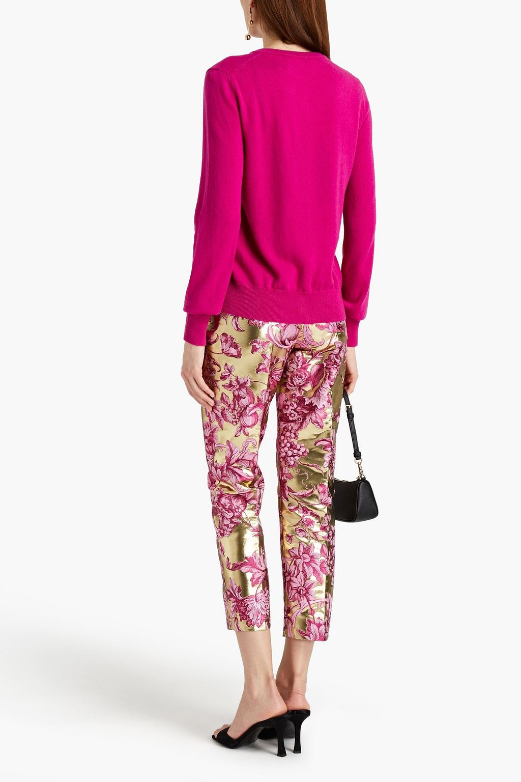 DOLCE&GABBANA Cropped metallic brocade tapered pants