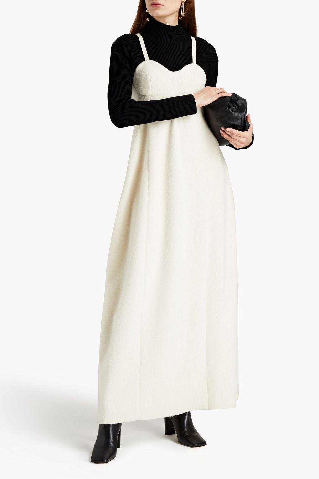 JIL SANDER Brushed wool maxi dress