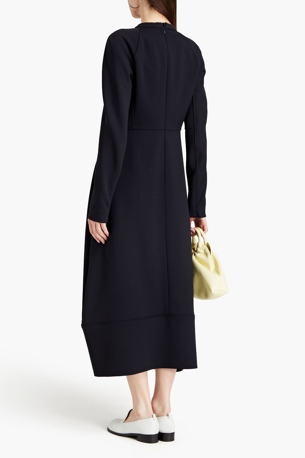 JIL SANDER Asymmetric wool midi dress