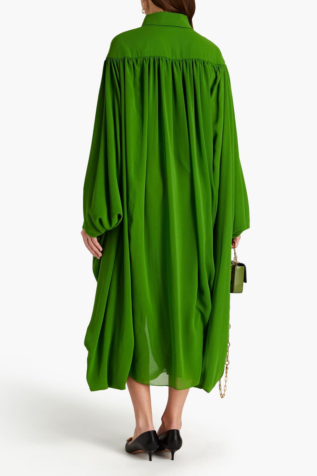 VALENTINO GARAVANI Draped chiffon midi shirt dress