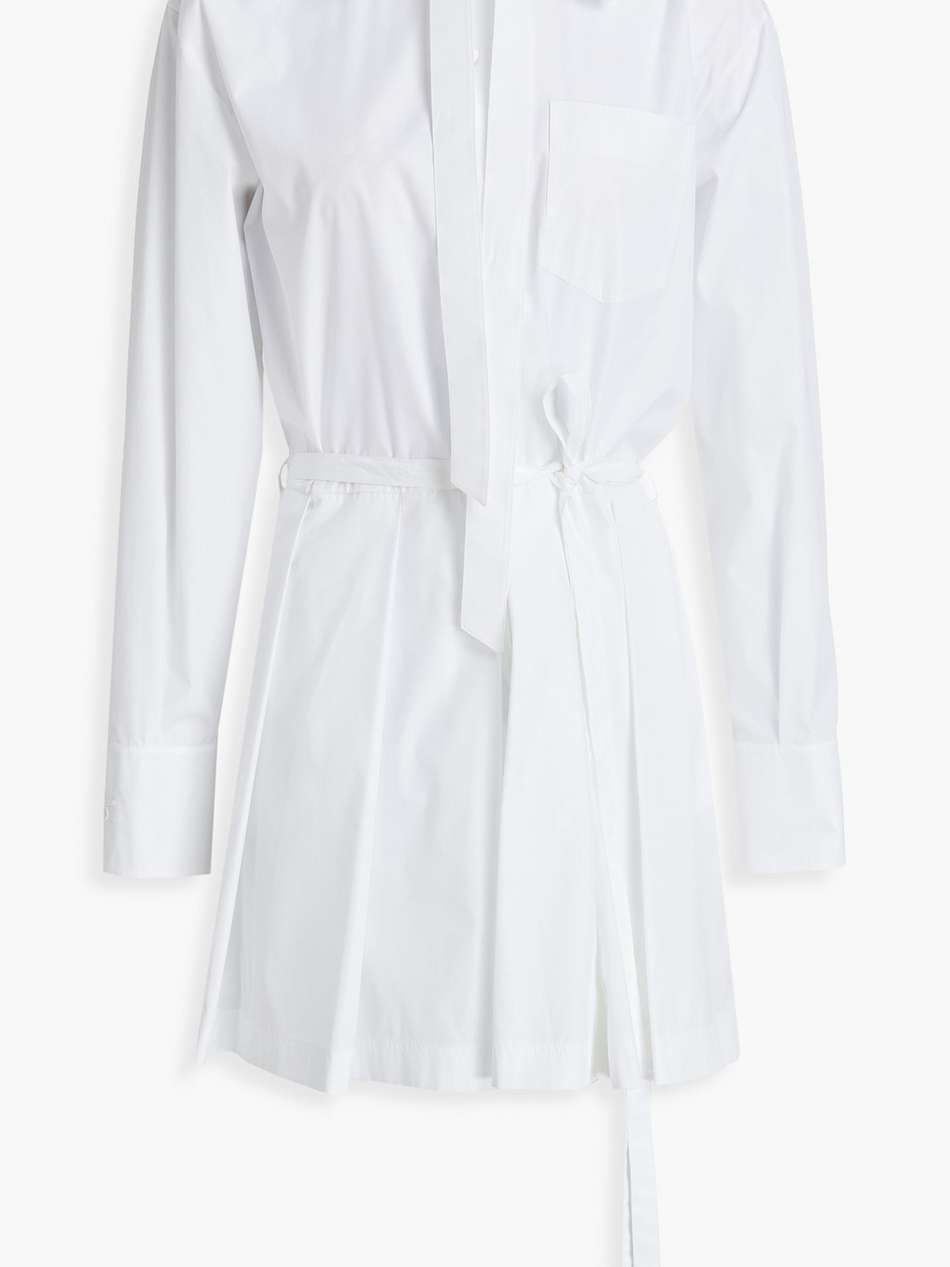 pleated cotton-blend poplin playsuit