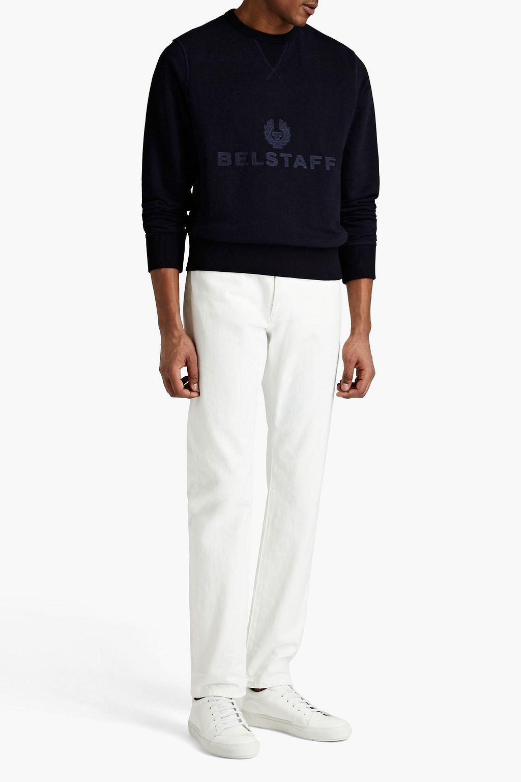 BELSTAFF Logo-embroidered French cotton-blend terry sweatshirt