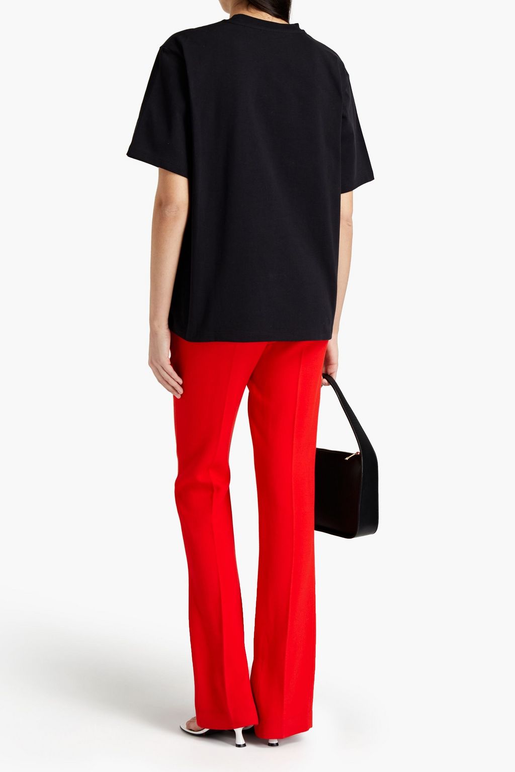 VICTORIA, VICTORIA BECKHAM Embroidered cotton-jersey T-shirt