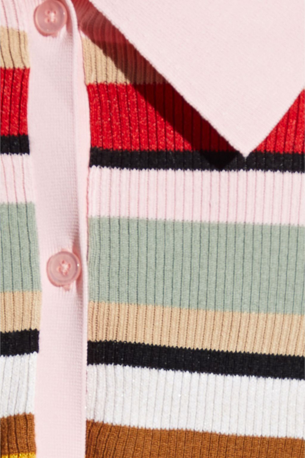 ALICE + OLIVIA Striped ribbed-knit top