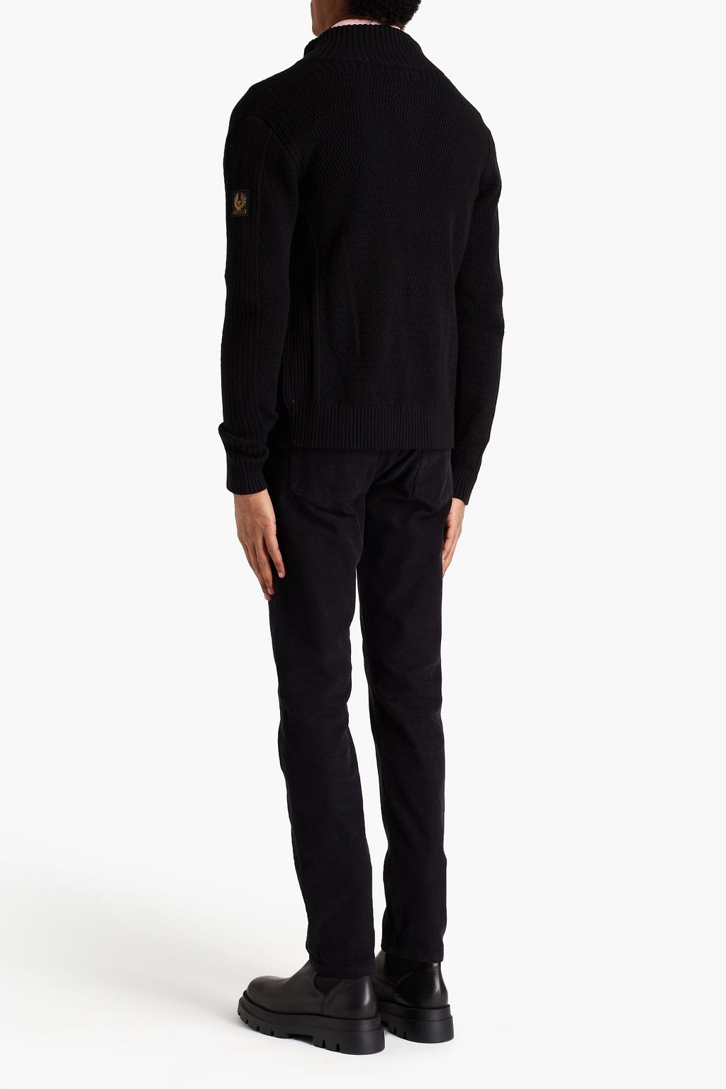 BELSTAFF Logo-appliquéd ribbed cotton cardigan
