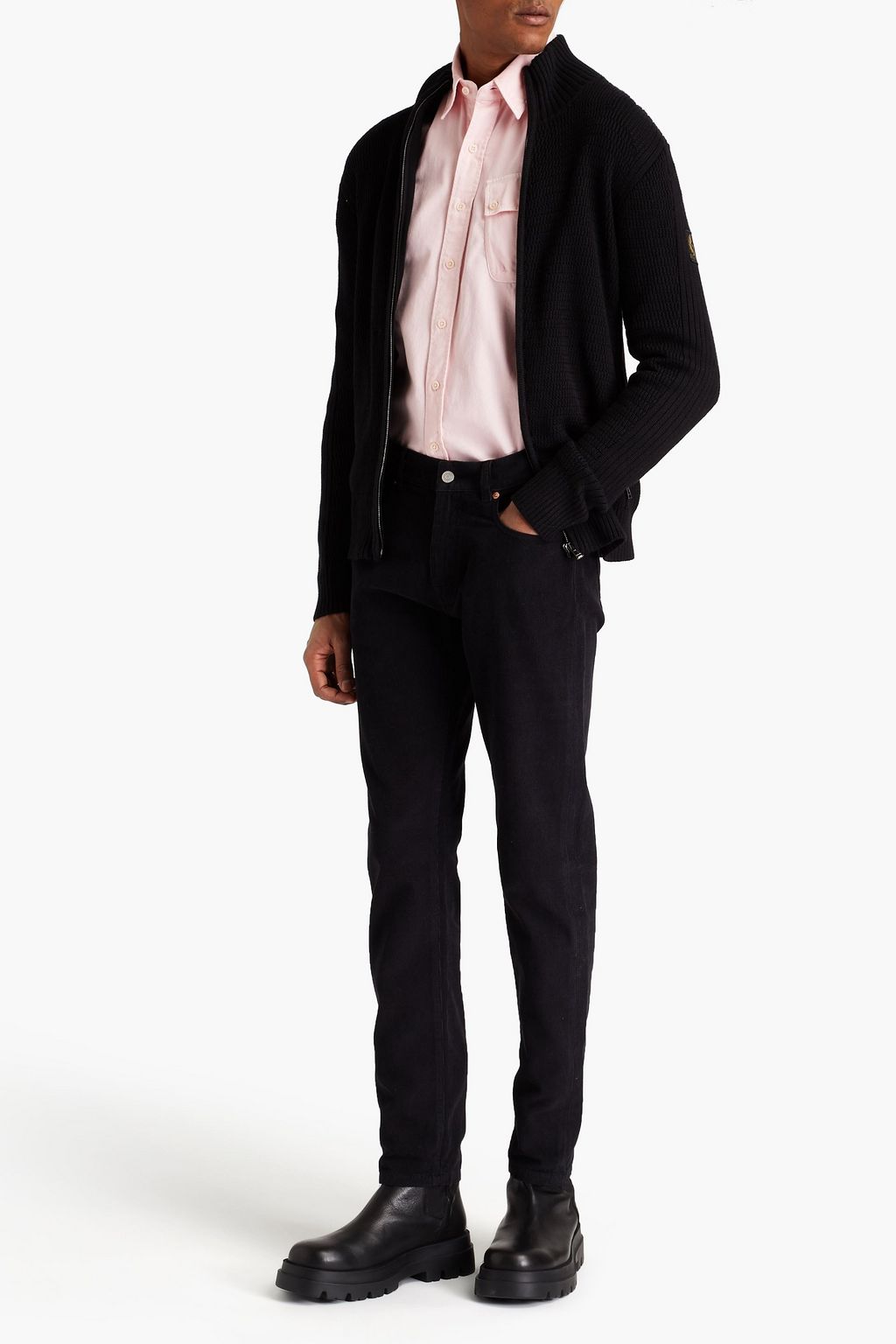 BELSTAFF Logo-appliquéd ribbed cotton cardigan