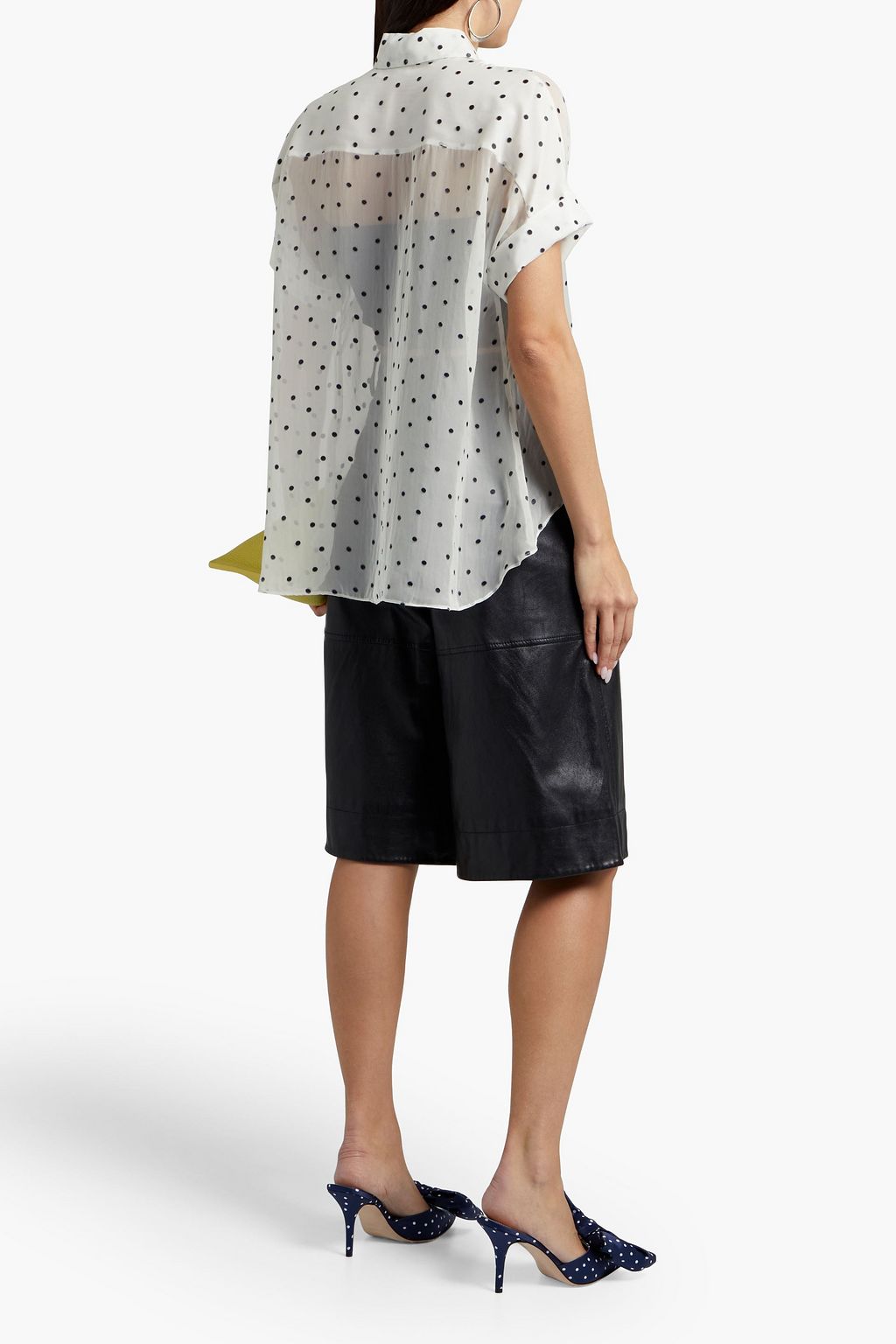 ALICE + OLIVIA Edyth polka-dot silk-blend georgette shirt